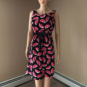 Karin Stevens watermelon print cotton dress Sz 8